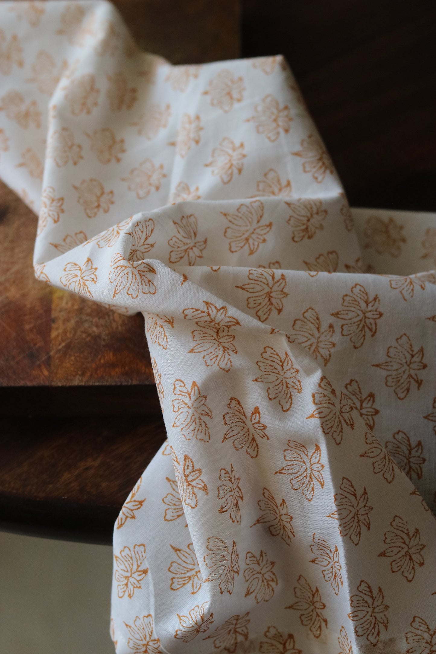 Floral Sprig Napkins| Terracotta and Cream